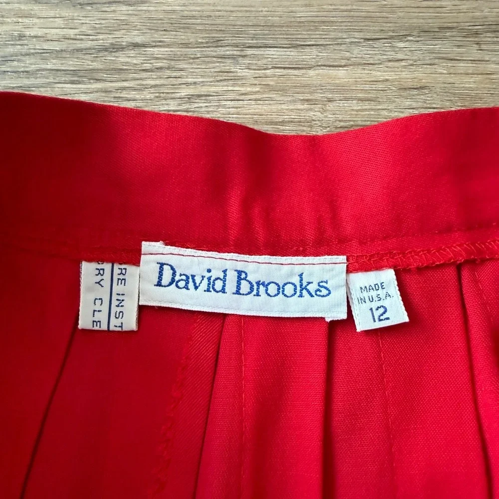 David Brooks Pleated Skirt Maxi Vintage 80s‎ | Red | Womens Size 12